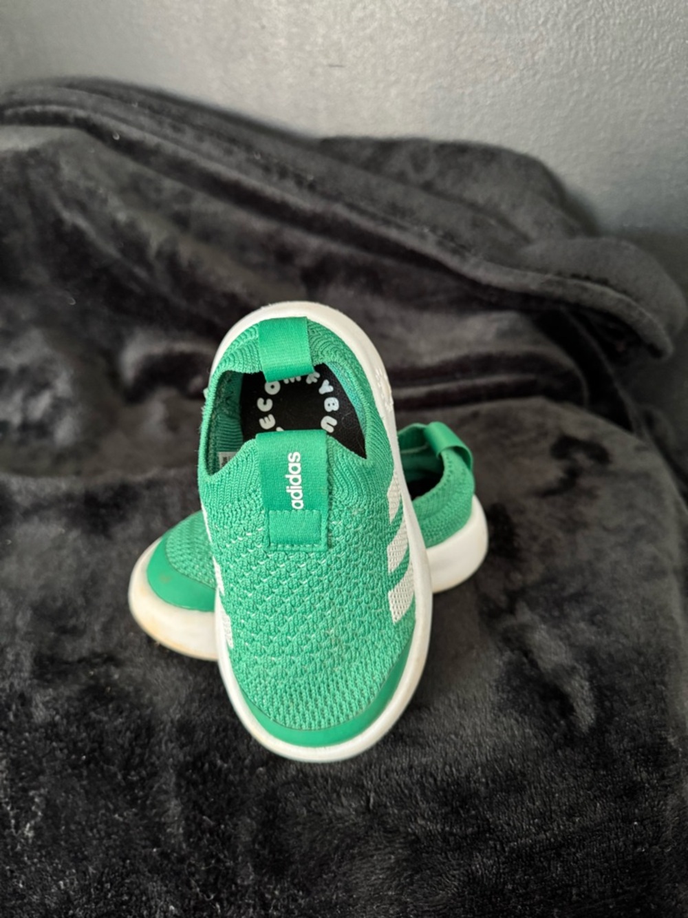 adidas Kids Slip-On Sneakers in Green and White